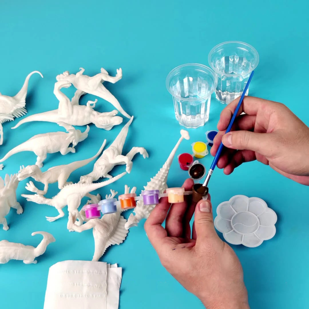 Premium 6/8Pcs DIY Painted Graffiti Dinosaur White Embryo Animals Model Children