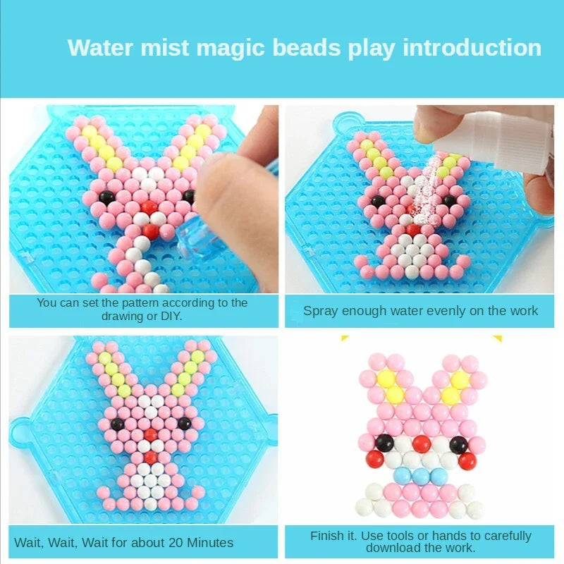 1000 Pcs/box DIY Water Spray Magic Beads Handmade Toy Set Children's Color