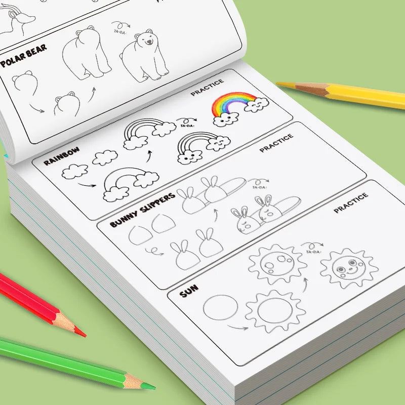 Premium Step-by-Step Drawing Book for Kids - 96 Cute Patterns, Ages 6+