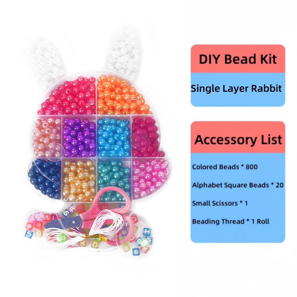 Premium Kids Beaded Bracelet Making Kit - 800 Beads Craft Set, Ages 6+