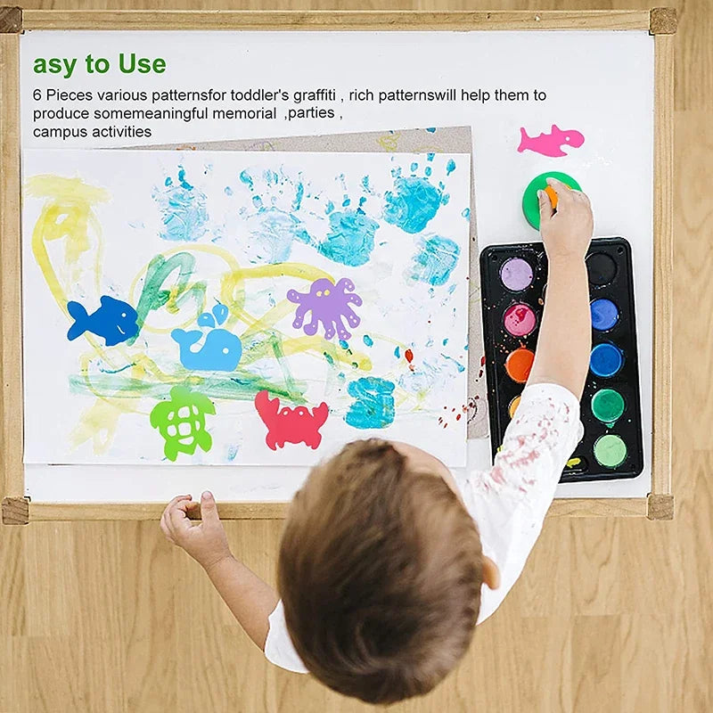 DIY Various Shape Art Painting Sponges EVA Foam Paint Stamper Drawing Kids