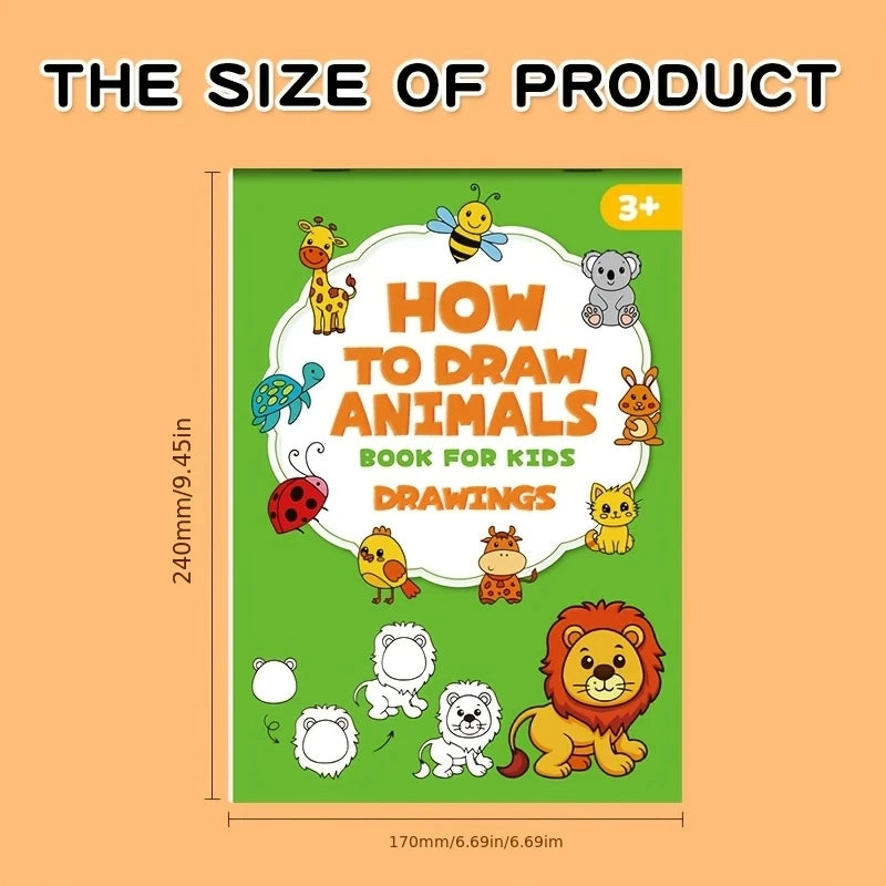 Step-by-Step Animal Drawing Activity Book (96 Themes)