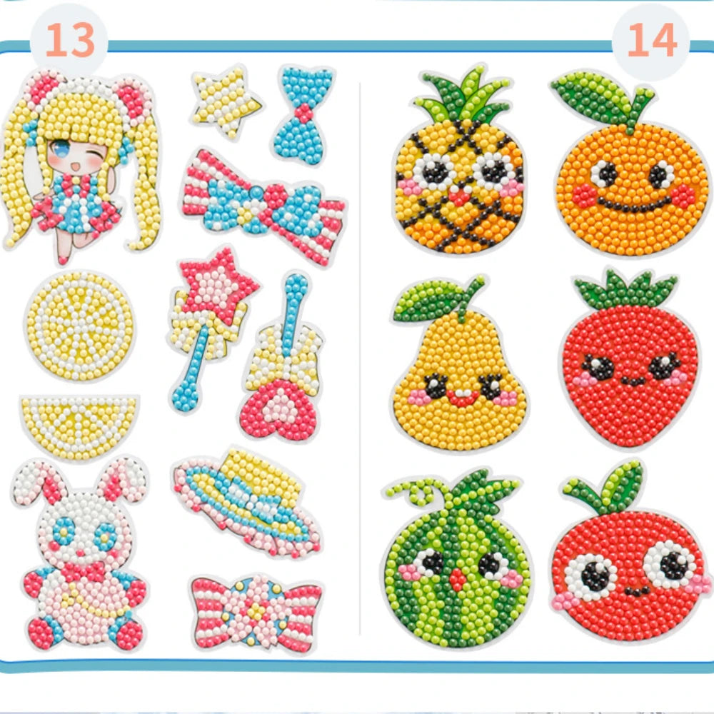 Premium Child Diamond DIY Painting Sticker Set Toys Colorful Cartoon Sticker Han