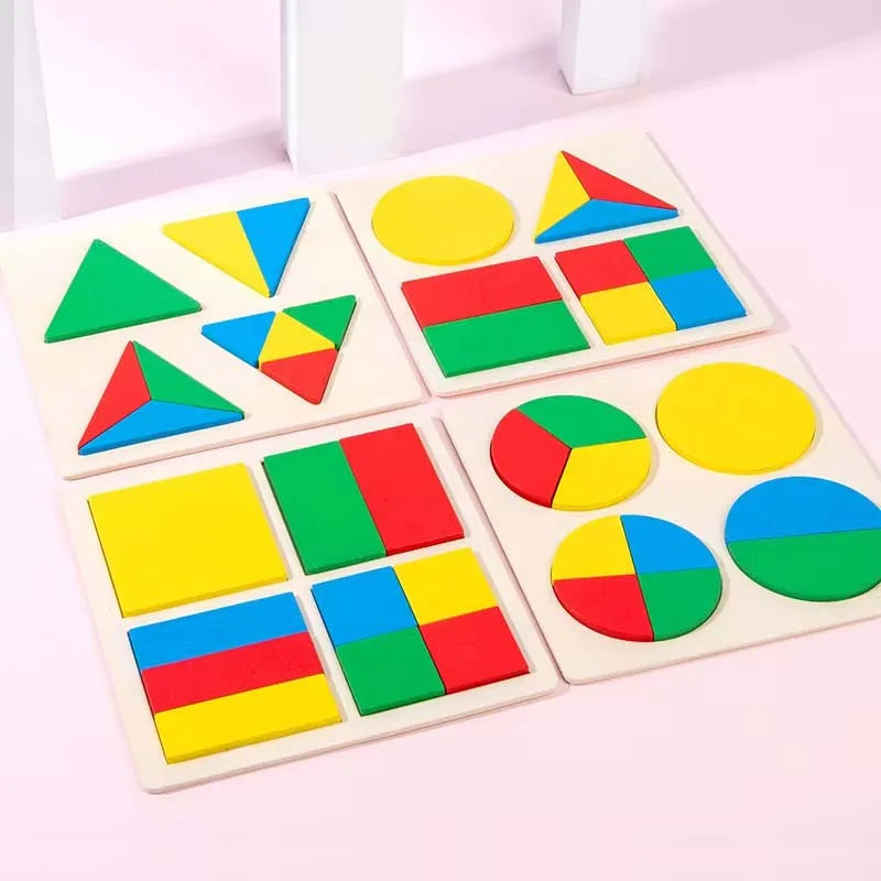Wooden Montessori Shape Matching Puzzle Board for Kids