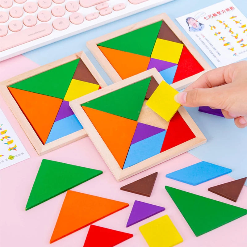 Wooden Montessori Shape Matching Puzzle Board for Kids