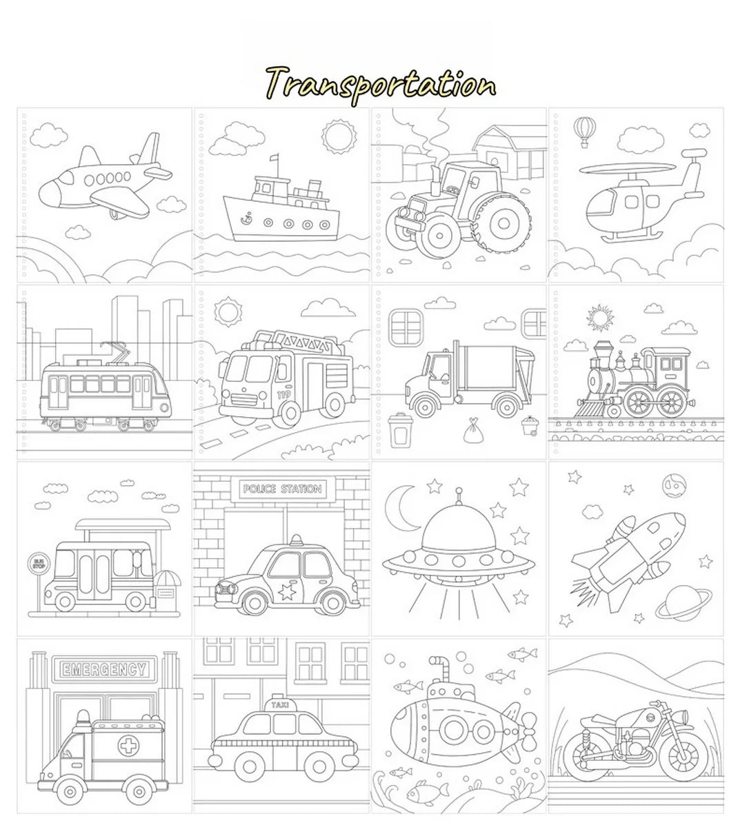 Premium Erasable Cartoon Coloring Book with 6 Pens (Kids)