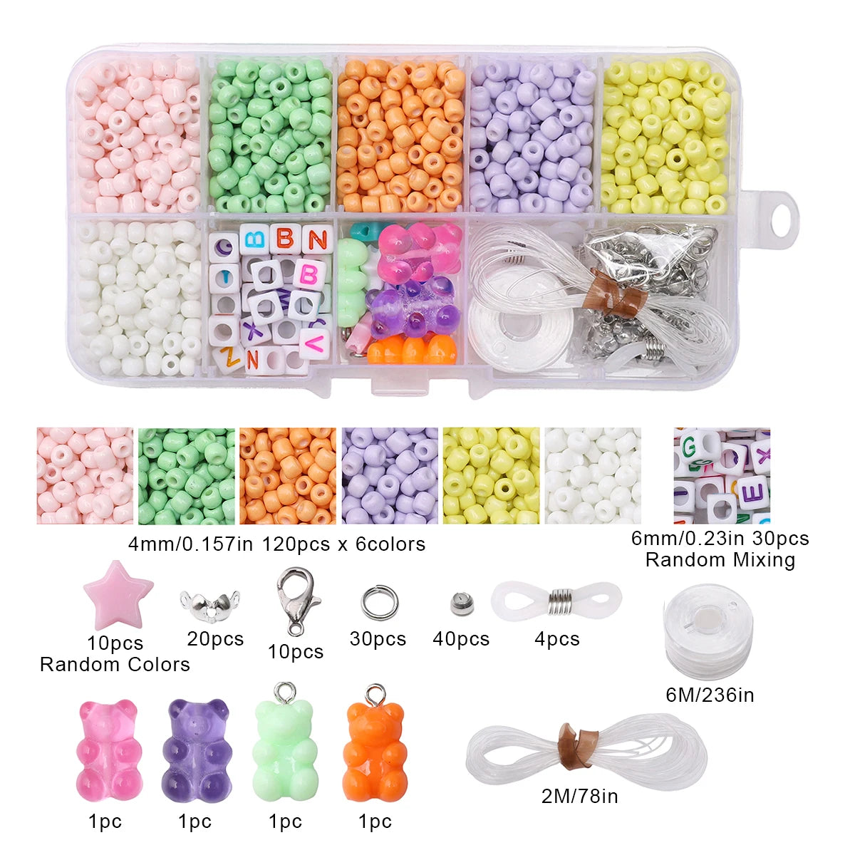 DIY Beaded Jewelry Kit | Glass Beads & Charms Set