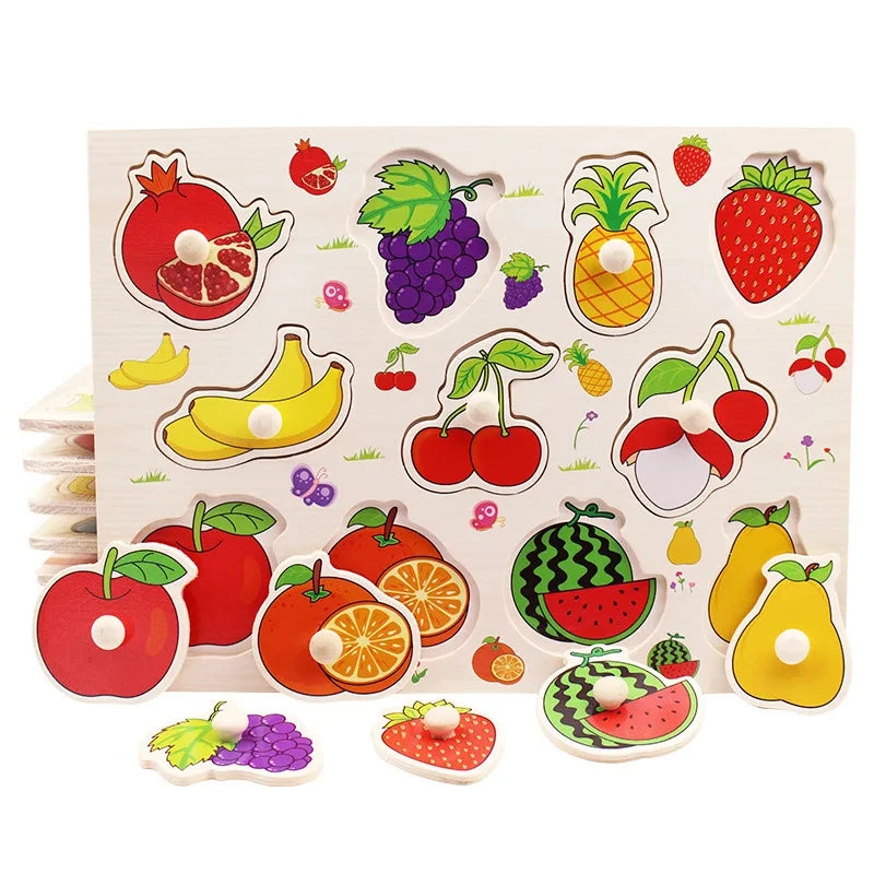 Montessori Wooden Puzzle Board for Toddlers (2–3 Years)