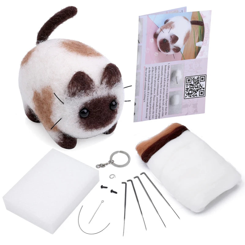 Premium Animals DIY Needle Felting Set with Foam - Ages 3+ (Creative Play)