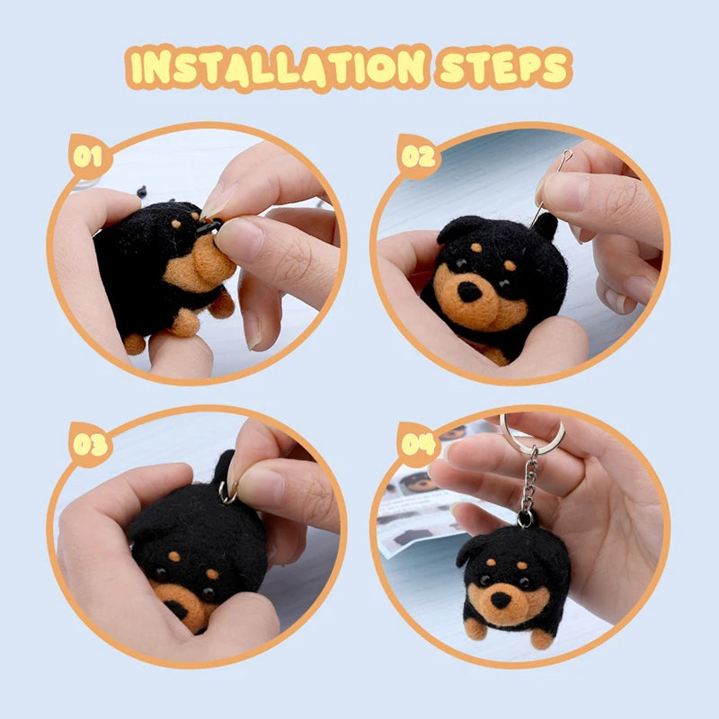 Premium Animals DIY Needle Felting Set with Foam - Ages 3+ (Creative Play)