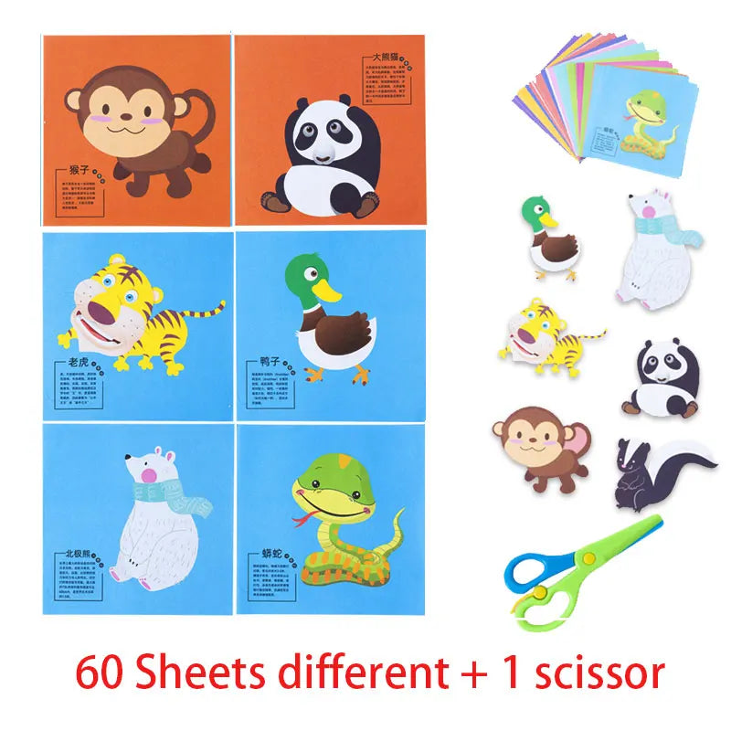 Premium 49-91pcs Learn Scissor Skills Cut Paper Craft Toys Safety Scissors Presc