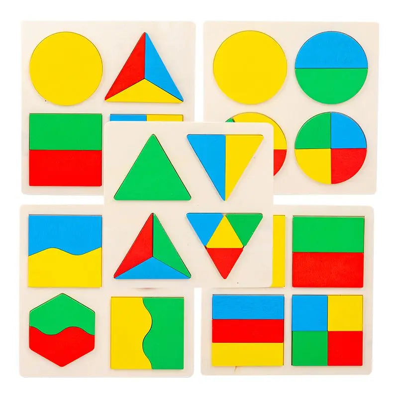 Wooden Montessori Shape Matching Puzzle Board for Kids