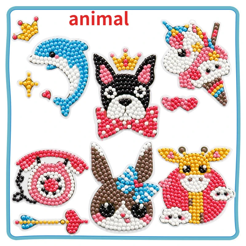 Premium Child Diamond DIY Painting Sticker Set Toys Colorful Cartoon Sticker Han