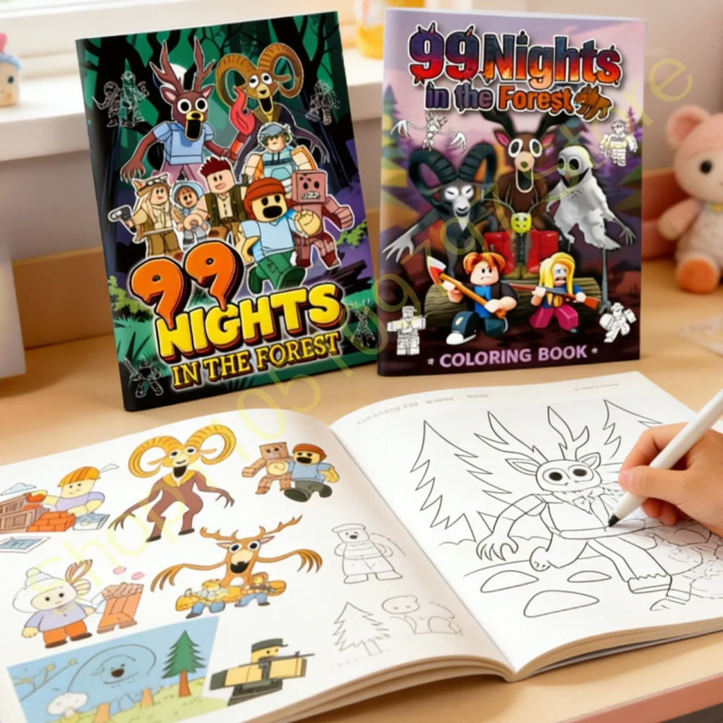 Premium 99 Nights in the Forest Coloring Book - Deer & Woodland Scenes for Adult