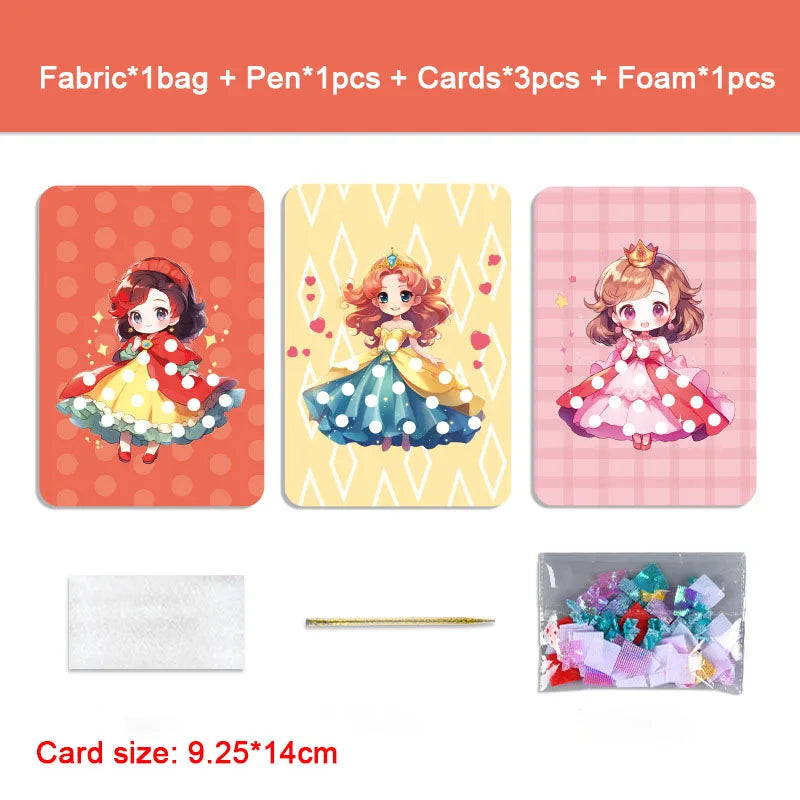 Premium Princess Poke Art Puzzle Board Set - DIY Craft Kit with Pens, Ages 3+