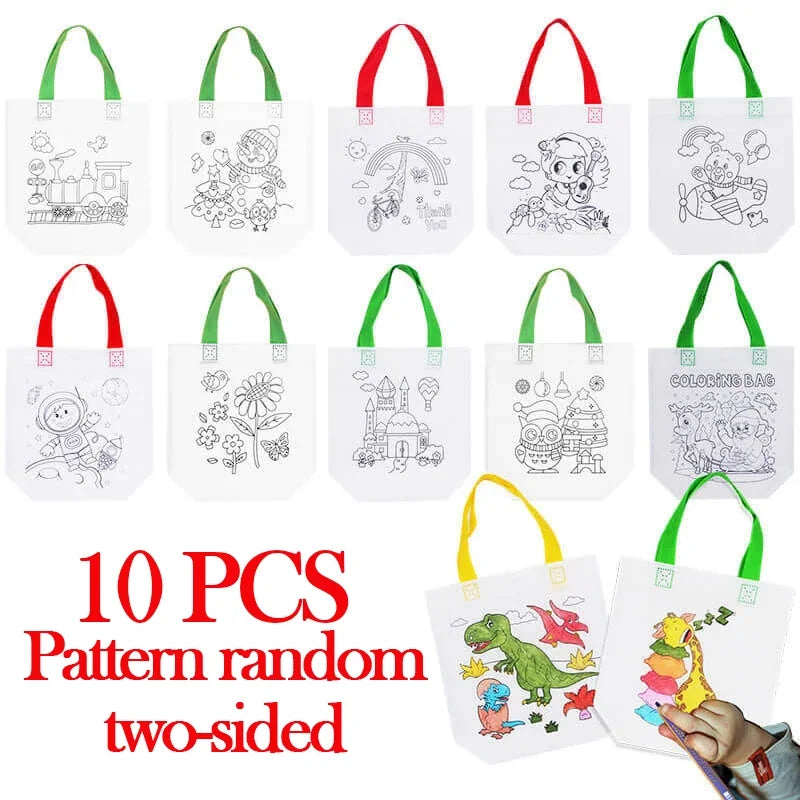 Premium 1-10pcs Sets DIY Graffiti Bag with Markers - Ages 3+ (Creative Play)