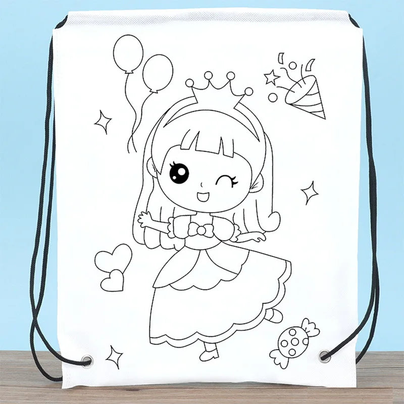 Premium Children Handmade DIY Environmental Protection Graffiti Non-woven Bags