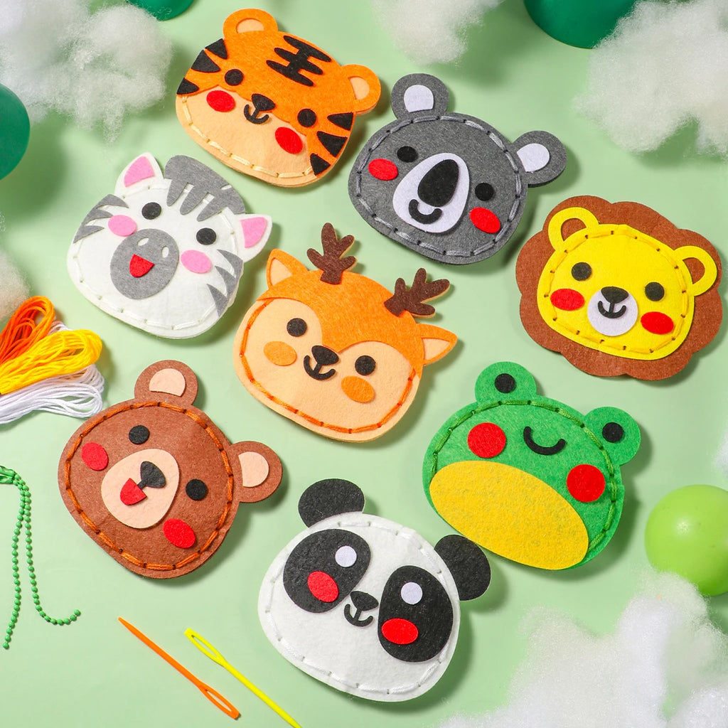 Premium Forest Animal Sewing Craft Kit - DIY Felt Pendant Set for Kids, Ages 6+