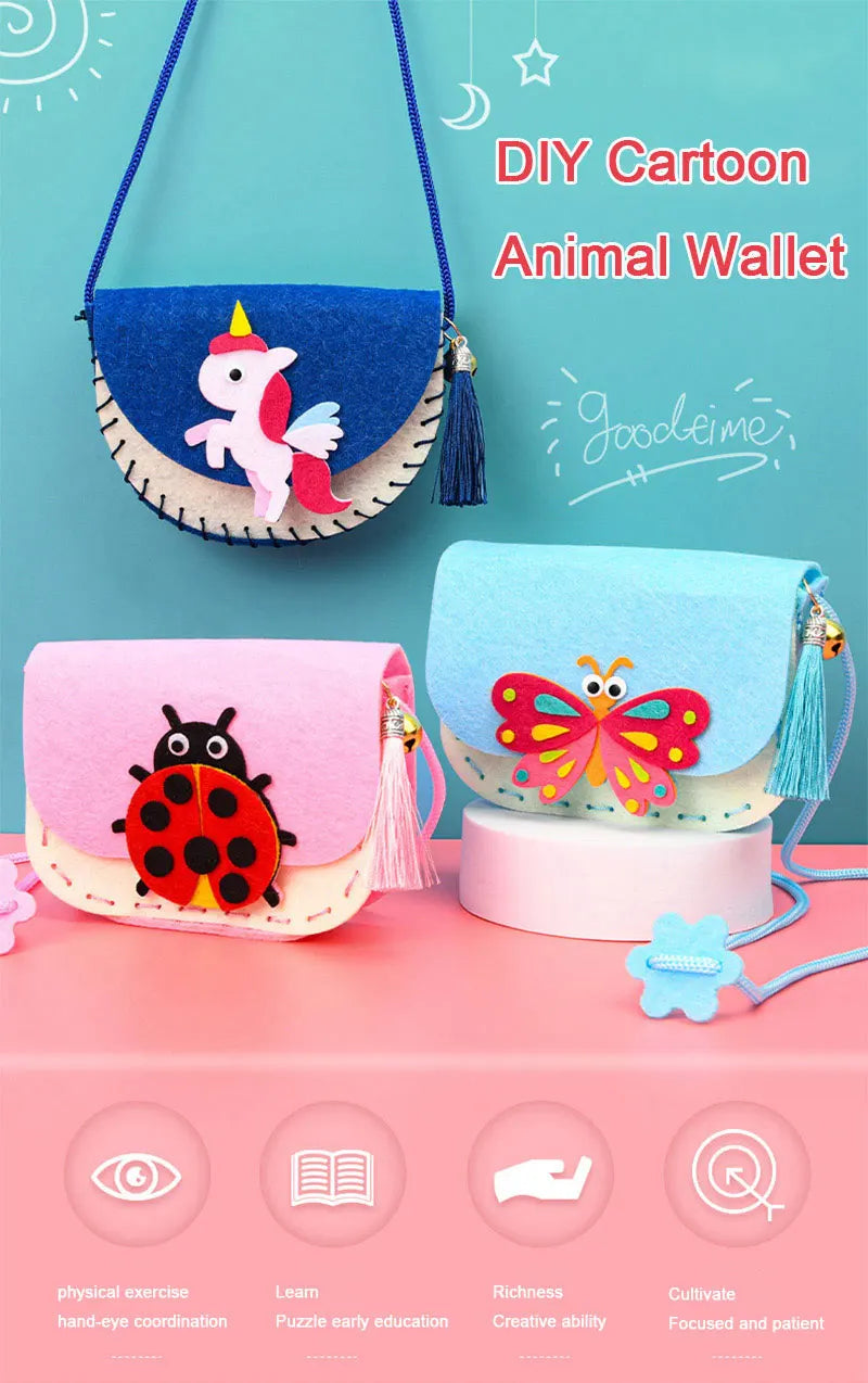 Premium Cartoon Animal Sewing Kit - DIY Threading Dolls Craft Set, Ages 6+