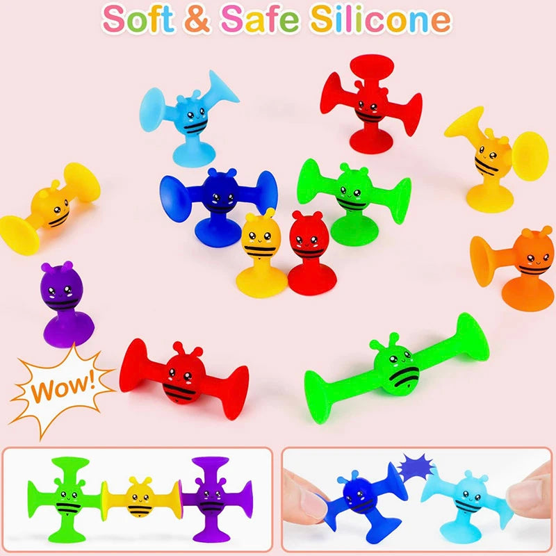 Premium Silicone Sucker Building Blocks Set - STEM Construction Toy, Ages 3+
