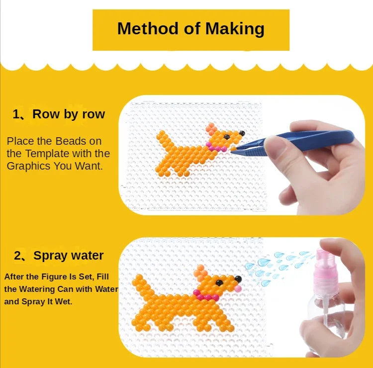 1000 Pcs/box DIY Water Spray Magic Beads Handmade Toy Set Children's Color