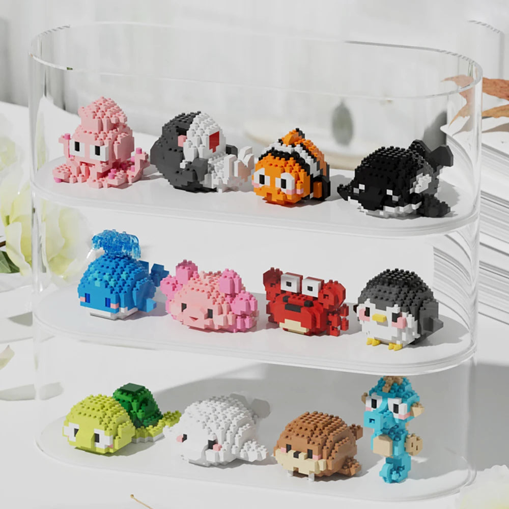 Premium KNEW BUILT Clownfish Whale Seahorse Shark Oceanic Micro Mini Building Bl