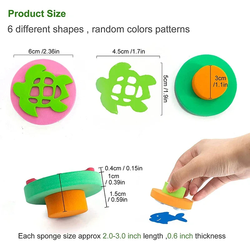 DIY Various Shape Art Painting Sponges EVA Foam Paint Stamper Drawing Kids