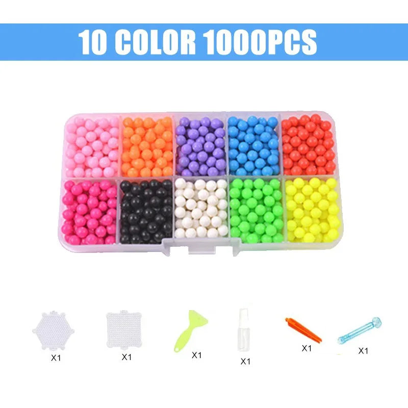 1000 Pcs/box DIY Water Spray Magic Beads Handmade Toy Set Children's Color
