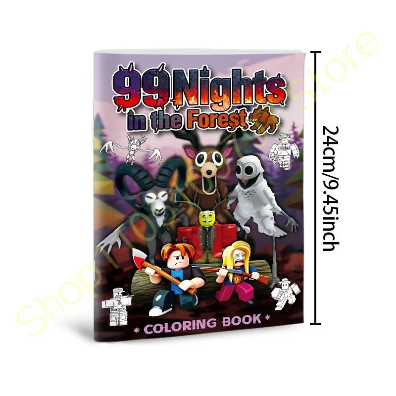 Premium 99 Nights in the Forest Coloring Book - Deer & Woodland Scenes for Adult