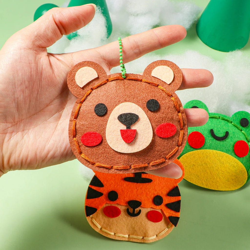 Premium Forest Animal Sewing Craft Kit - DIY Felt Pendant Set for Kids, Ages 6+