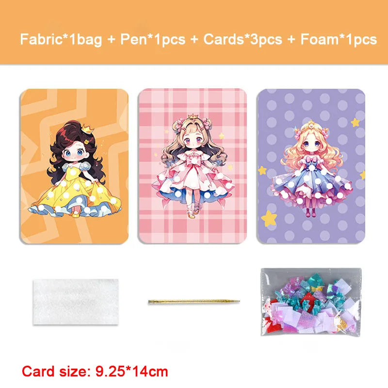 Premium Princess Poke Art Puzzle Board Set - DIY Craft Kit with Pens, Ages 3+