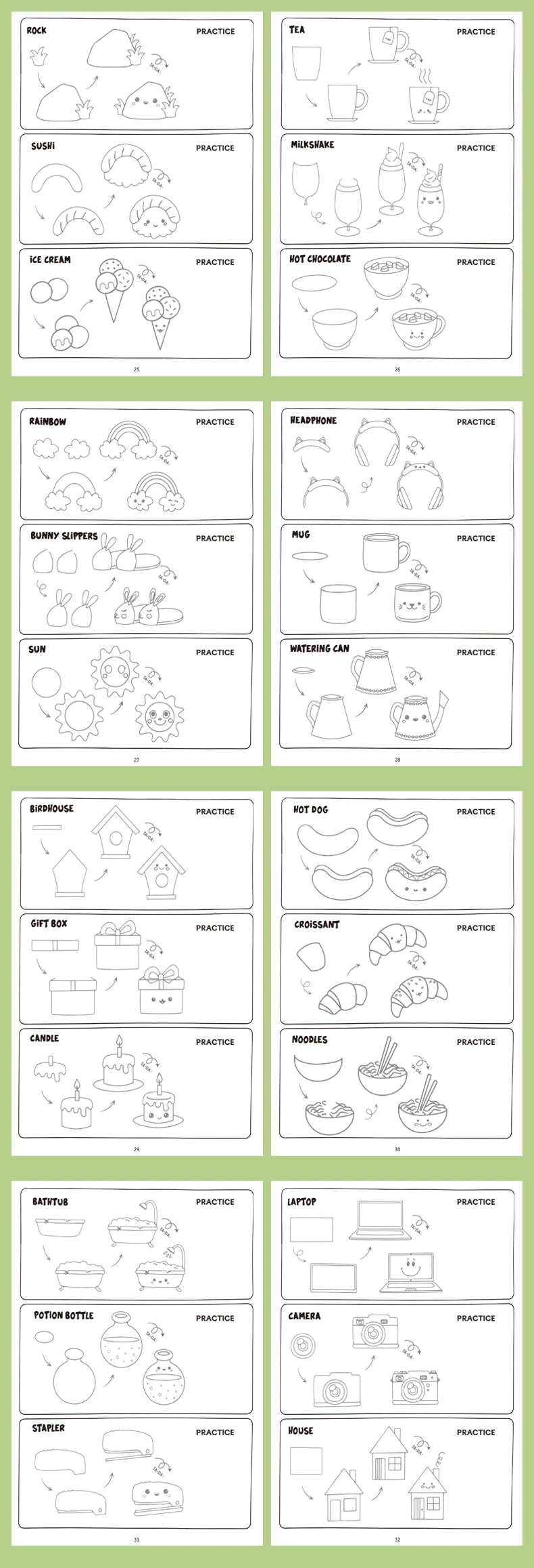 Premium Step-by-Step Drawing Book for Kids - 96 Cute Patterns, Ages 6+