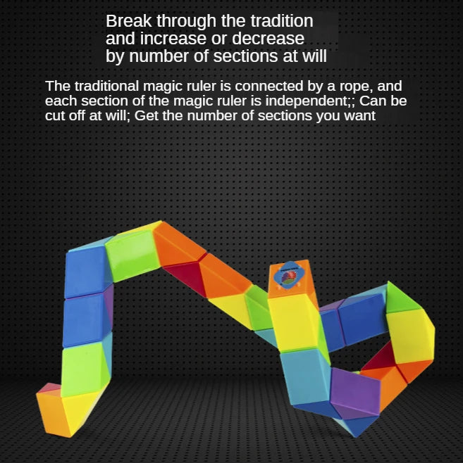 Premium Dingsheng 24 and 36 48 60 72 Segments Magic Rule Snake multi-color 3d pu