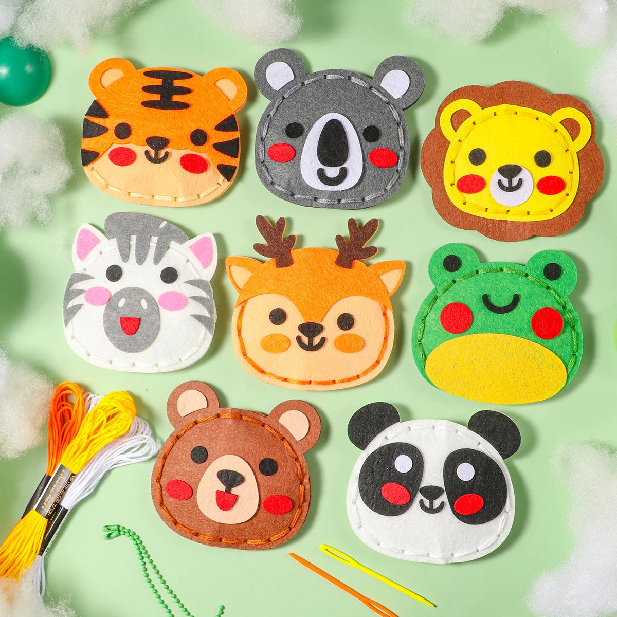 Premium Forest Animal Sewing Craft Kit - DIY Felt Pendant Set for Kids, Ages 6+