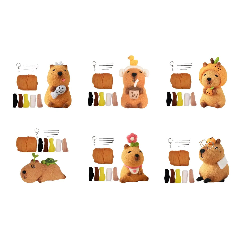 DIY Capybara Wool Felting Kit with Tools