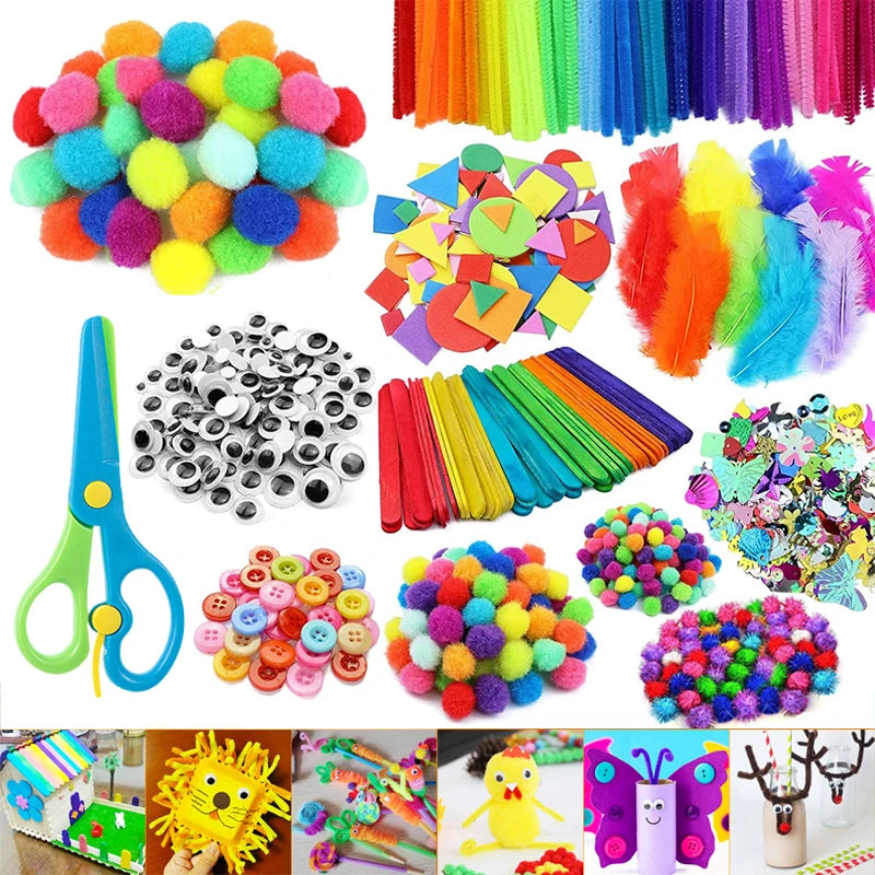 Premium Colorful Craft Kit for Kids DIY Toys Puzzle Handicraft Toys Variety Craf
