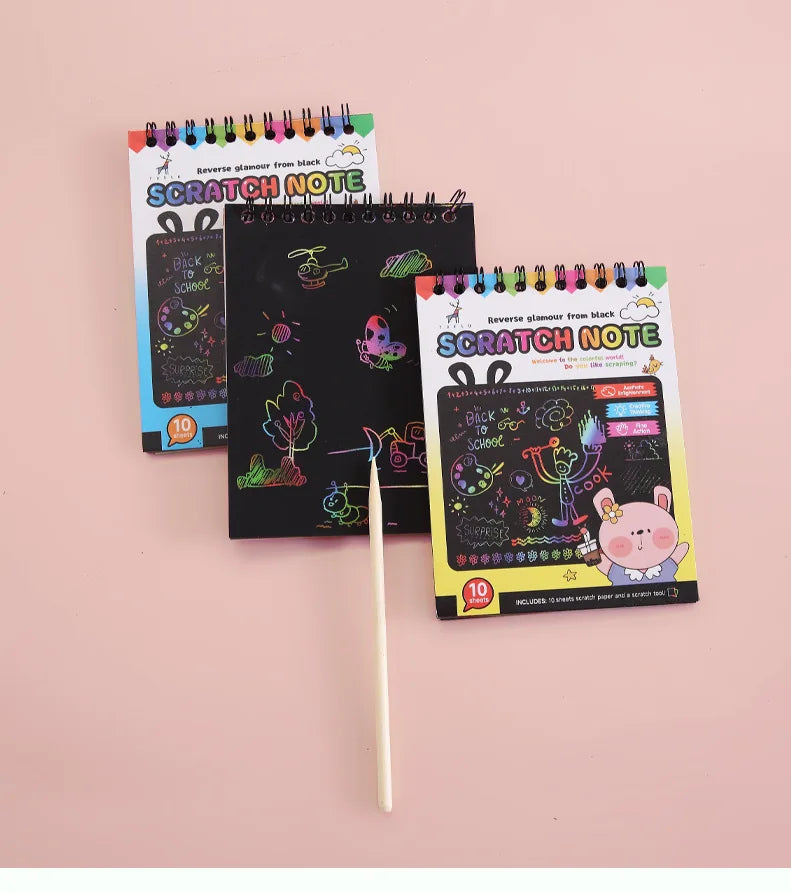 Premium Montessori Scratch Painting Note Scratch Art Paper - Ages 3+