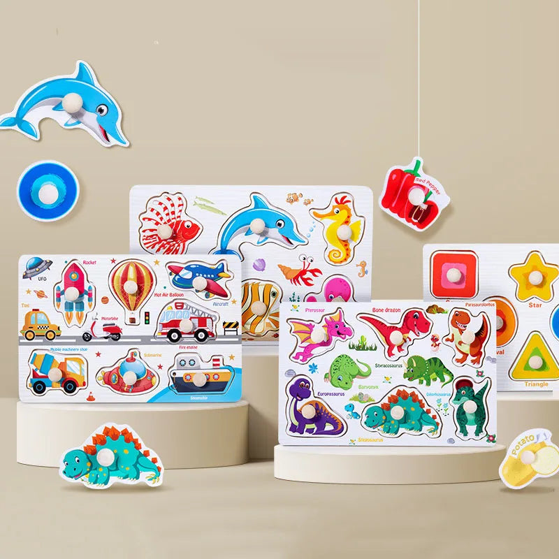 Montessori Wooden Puzzle Board for Toddlers (2–3 Years)