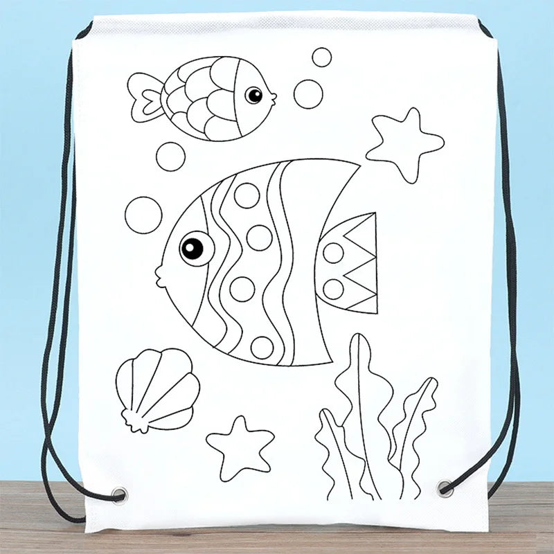 Premium Children Handmade DIY Environmental Protection Graffiti Non-woven Bags