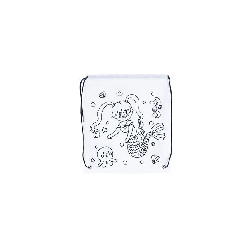 Premium Freely Graffiti Drawstring Bag Kids DIY Color Filling Drawing Toys Carto