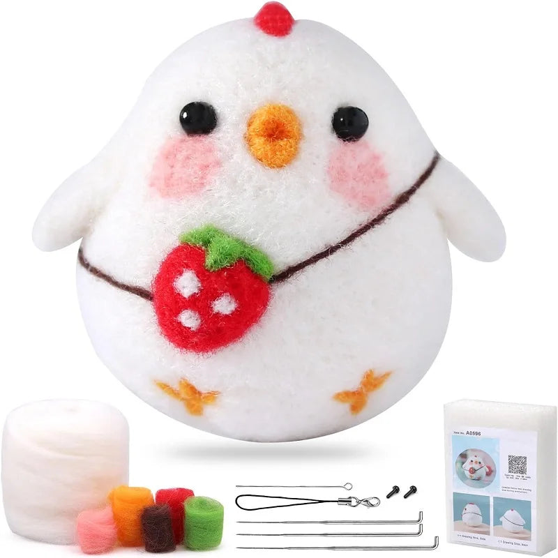 Animal Wool Felting Starter Kit with Tools & Foam Mat