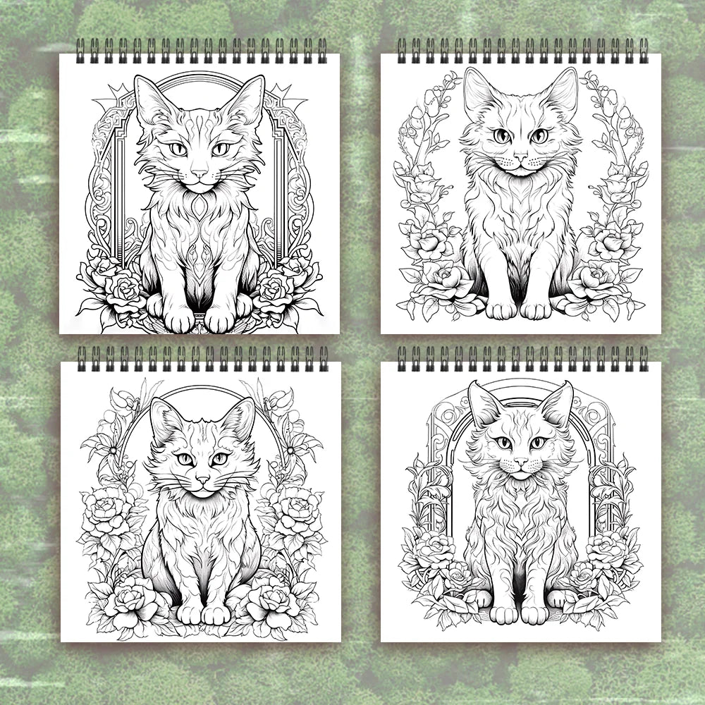 Premium Spiral Coloring Book for Women - 30 Sheets, 8.3 x 8.3 in (Adults)