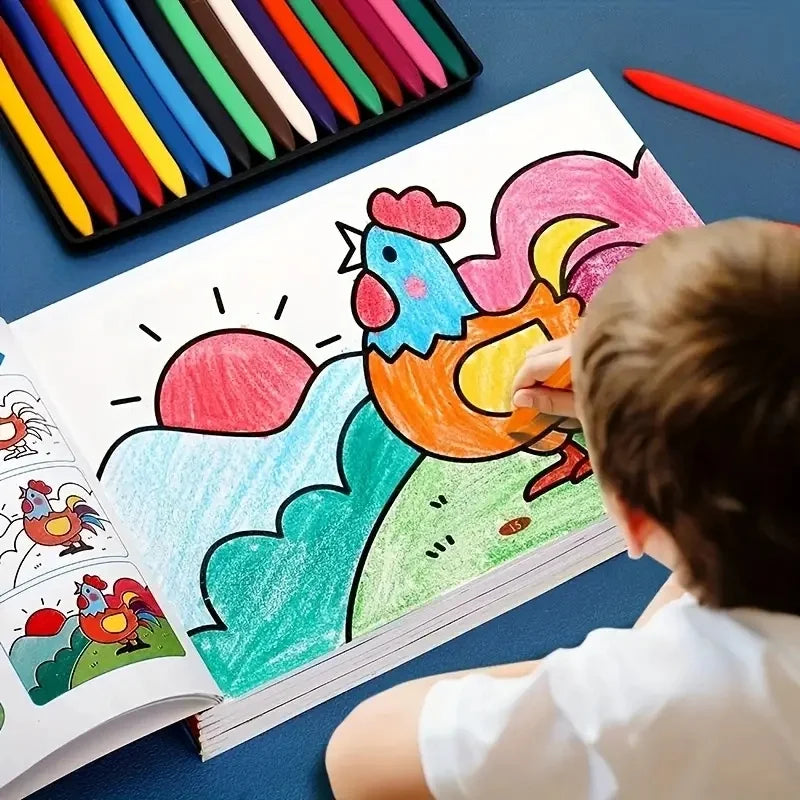 Premium Step-by-Step Painting & Coloring Book for Kids - Progressive Art Guide,