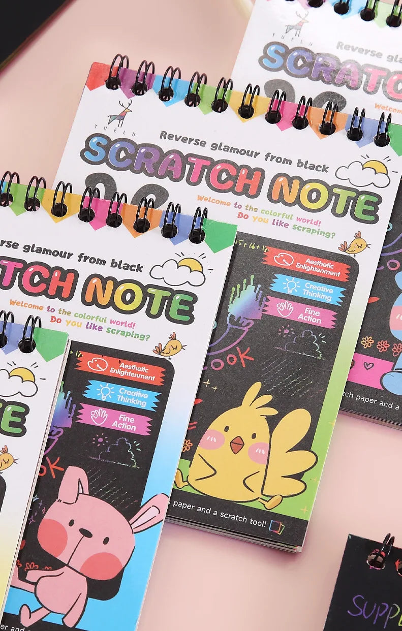 Premium Montessori Scratch Painting Note Scratch Art Paper - Ages 3+