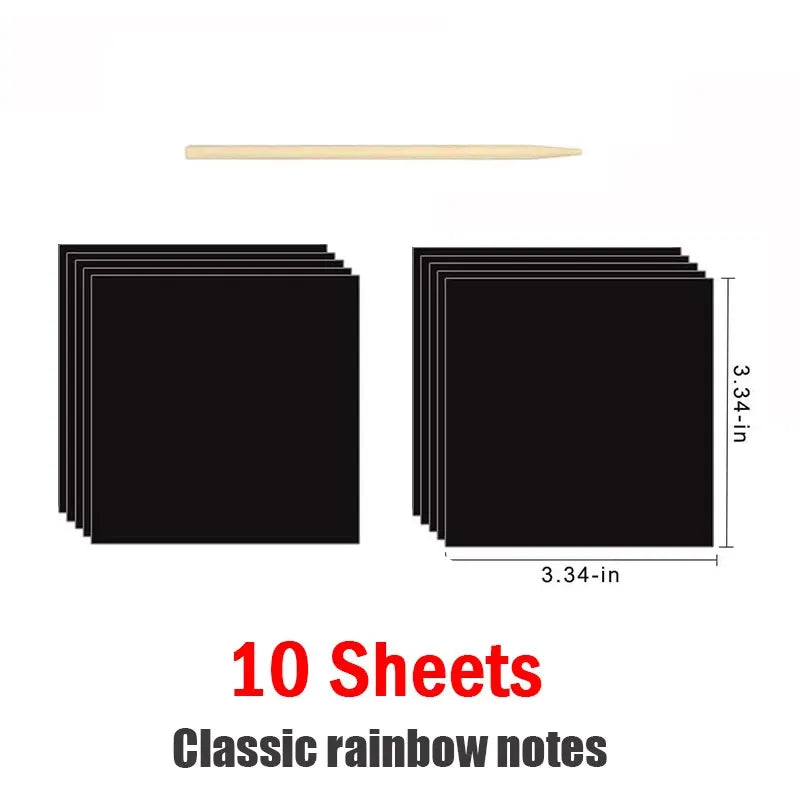 Holographic Rainbow Scratch Paper Art Mini Notes Cards Bulk Party Favor Art