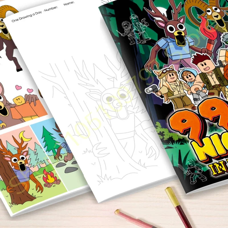 Premium 99 Nights in the Forest Coloring Book - Deer & Woodland Scenes for Adult