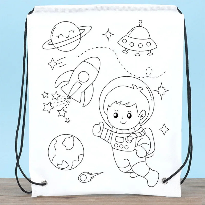 Premium Children Handmade DIY Environmental Protection Graffiti Non-woven Bags