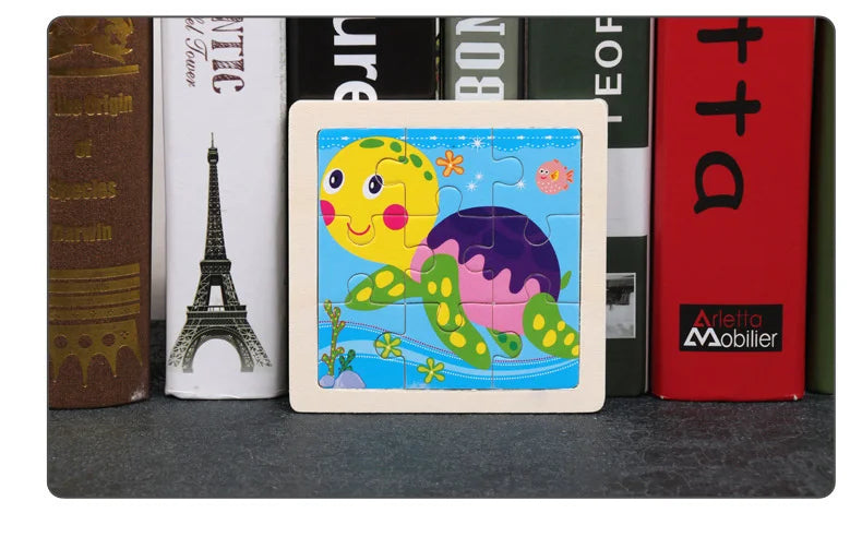 Wooden Dinosaur & Vehicle 3D Puzzle Set for Kids