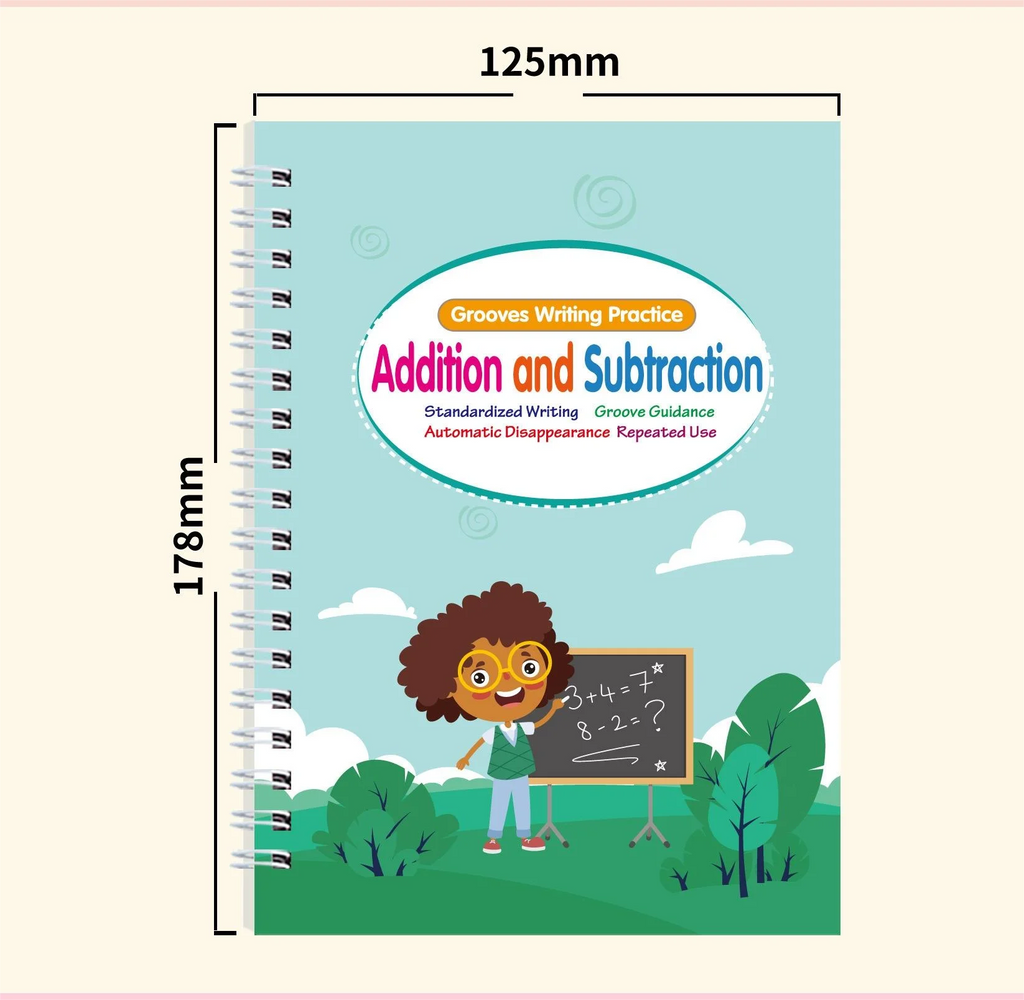Reusable Magic Copybook Set for Kids Handwriting Practice