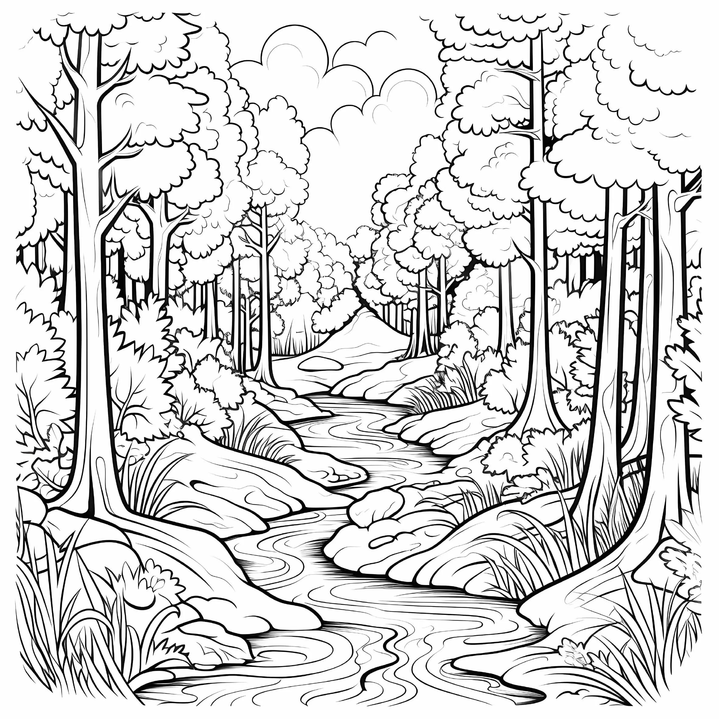 Premium Psychedelic Forest Coloring Book (20 Pages)